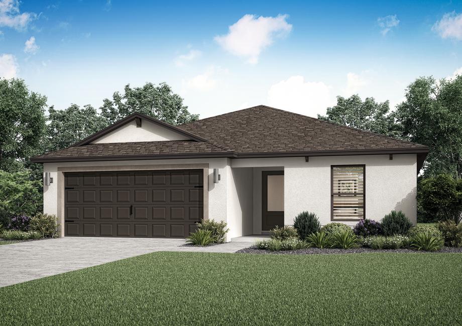 The Amelia by LGI Homes is a beautiful home with front yard landscaping