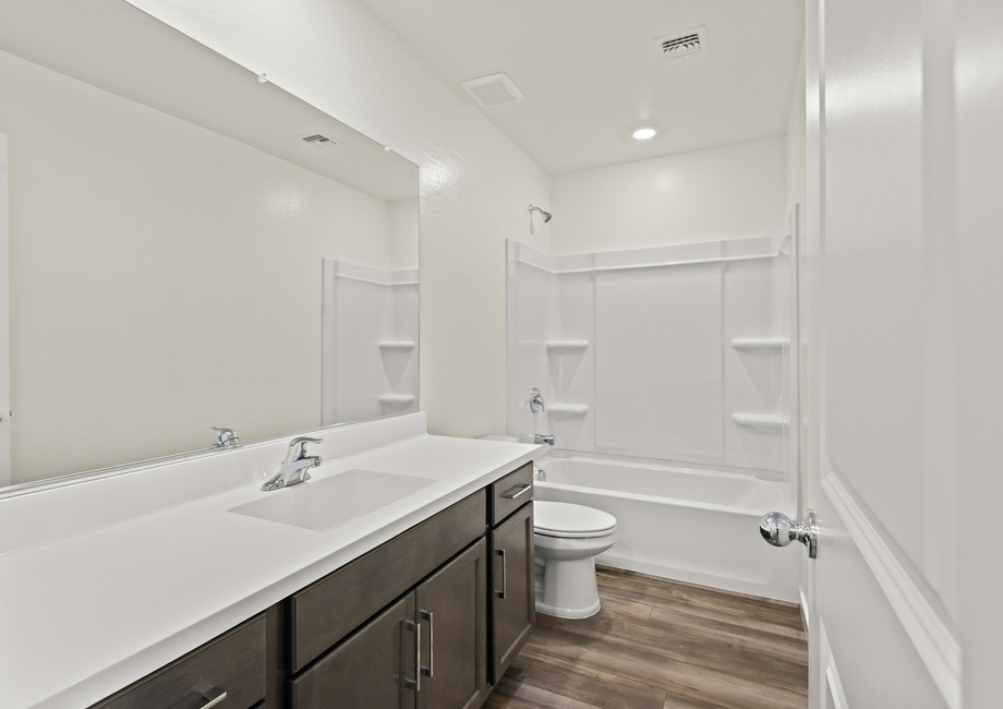 Each bathroom has tons of space for guests to get ready.
