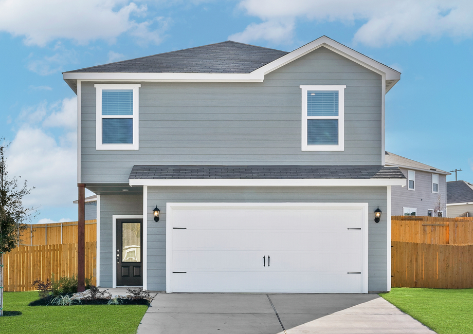 The Jaguar is a beautiful two-story home with siding detail.