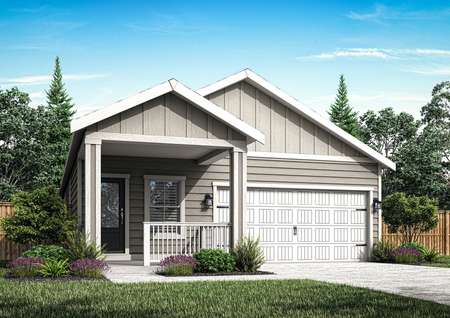 The Aspen is a beautiful single story home with siding.