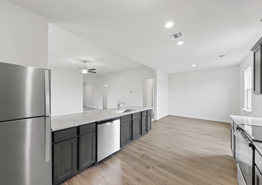 The kitchen of the Reed has energy-efficient appliances.