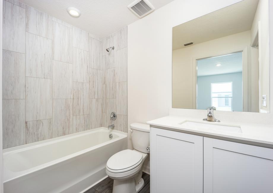 The private master bathroom is perfect for getting ready each morning