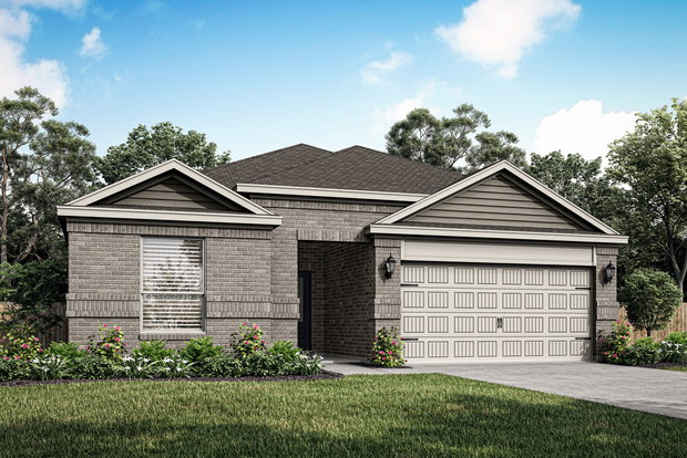 The Reed is a beautiful one-story home with a brick exterior.