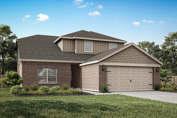 The Cypress is a beautiful two-story home with a brick exterior.