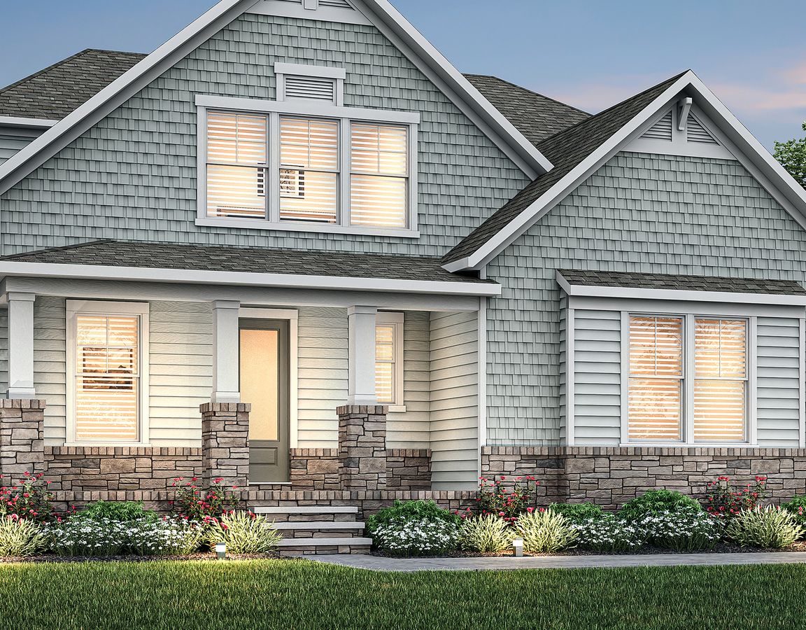 Dusk rendering of the Brentwood Elevation 3.