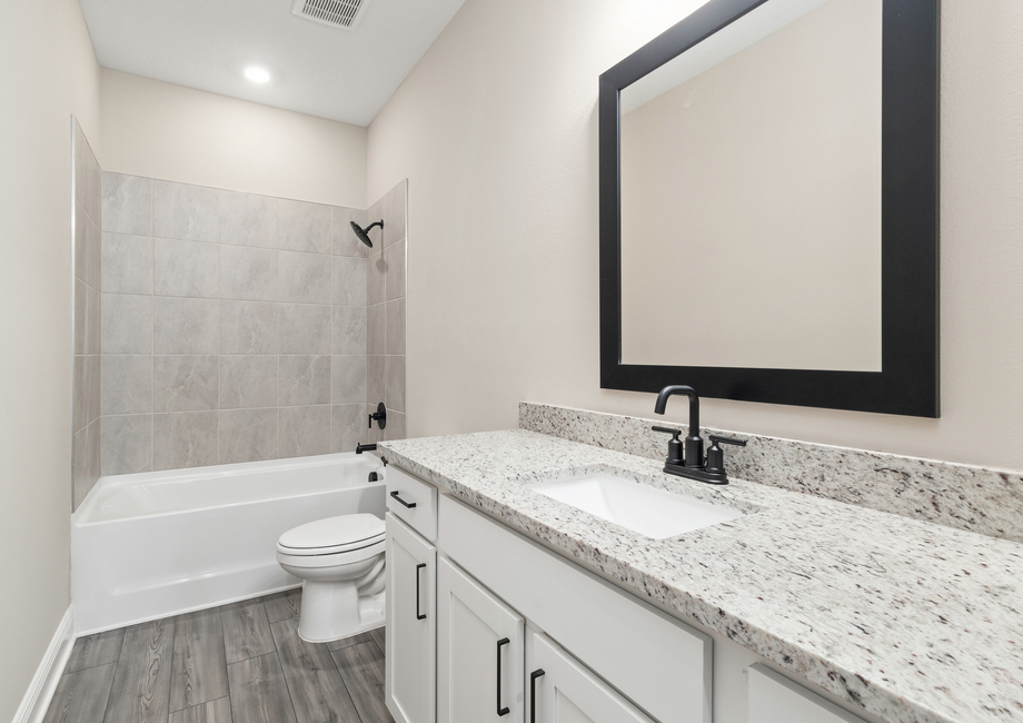 Secondary bathroom with exceptional detail 
