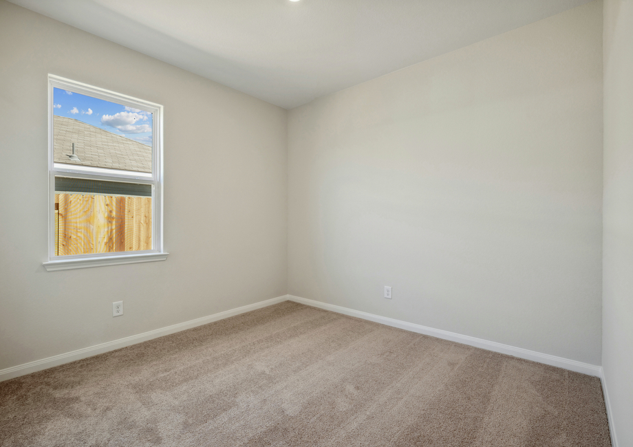Secondary bedroom with lush carpet flooring