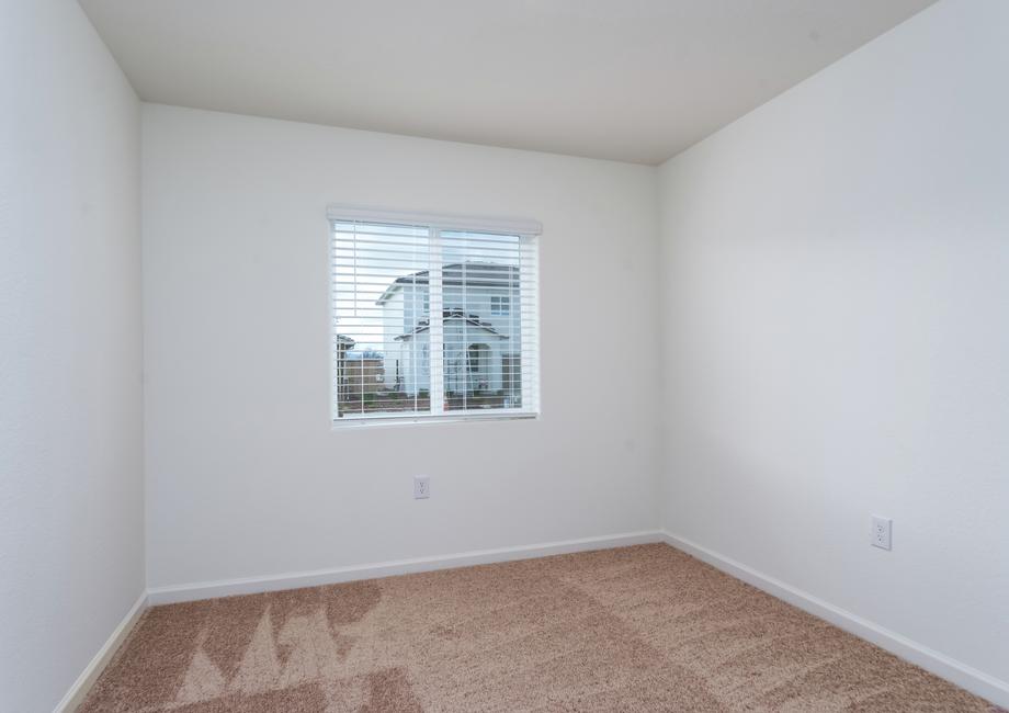 The secondary bedroom has carpet.