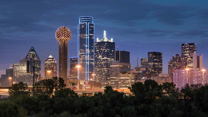 Dallas skyline at night