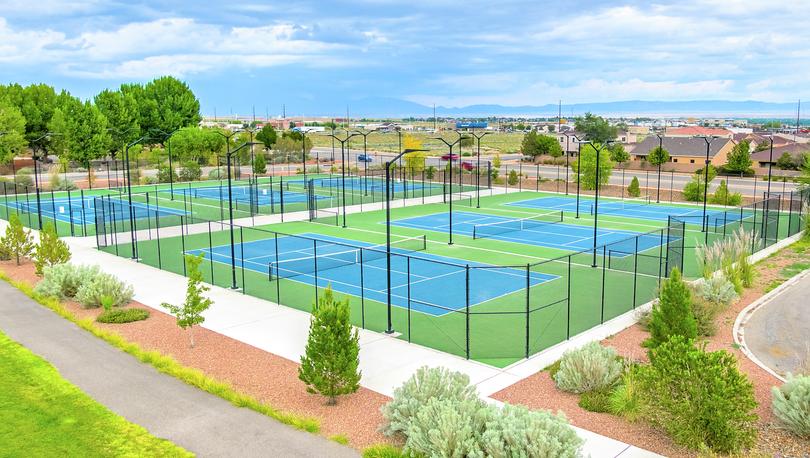 Tennis courts with lighting so you can play with your friends and family, no matter what time of day. 
