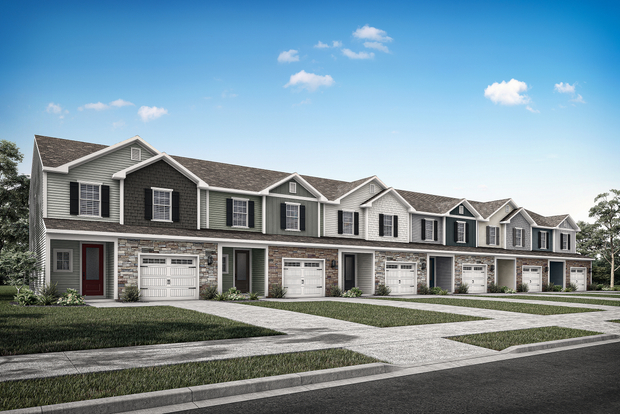 Angled rendering of the Mason townhomes