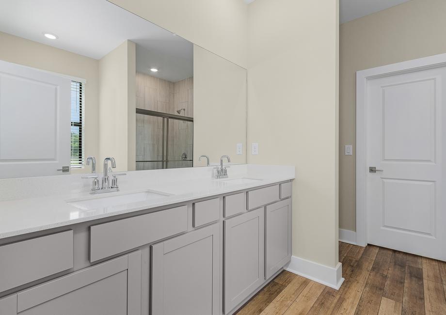 The master bathroom provides all the space you need to get ready in the morning