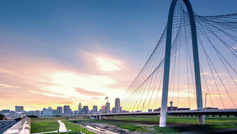 Margaret Hunt Hill Bridge in Dallas, Texas.