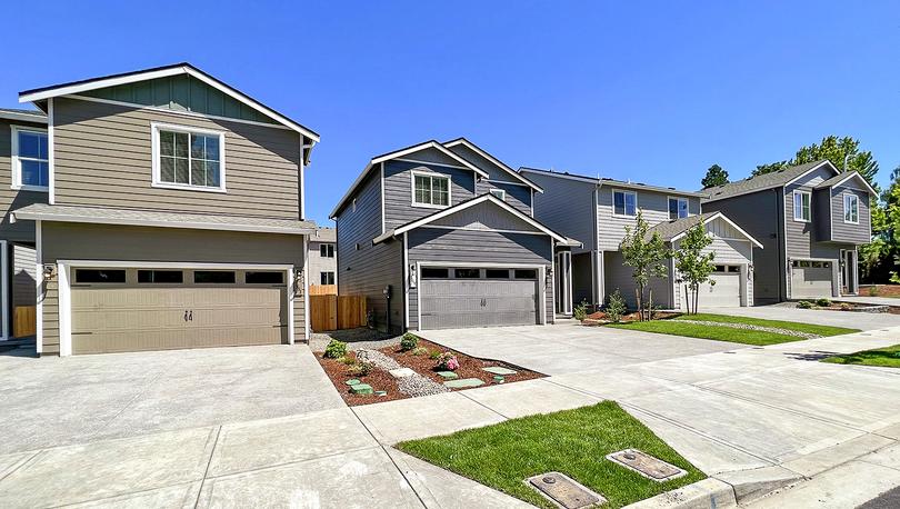 A streetline views of the homes at Sunset Village