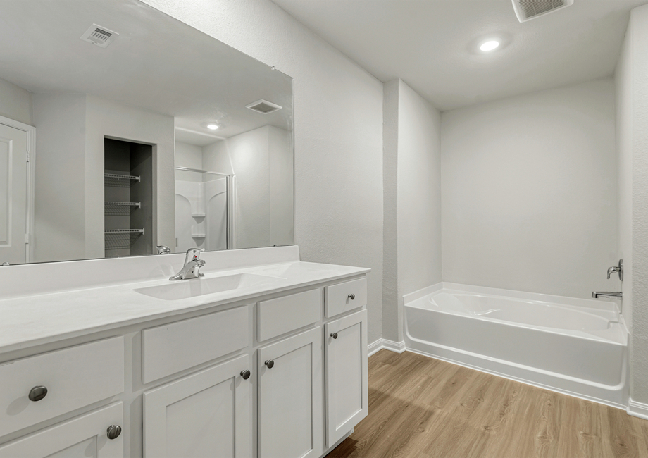 Master bathroom with a large vanity