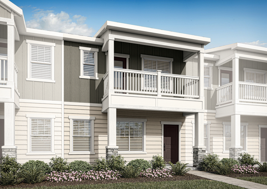 The Jade is a beautiful two story home with siding.
