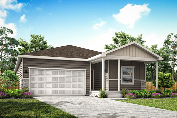 The Chatfield is a beautiful single story home siding.