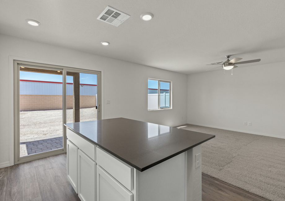 The kitchen of the Oak has a wonderful kitchen island.