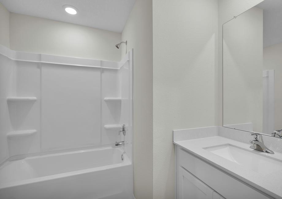 The secondary bathroom provides your guests the perfect place to get ready