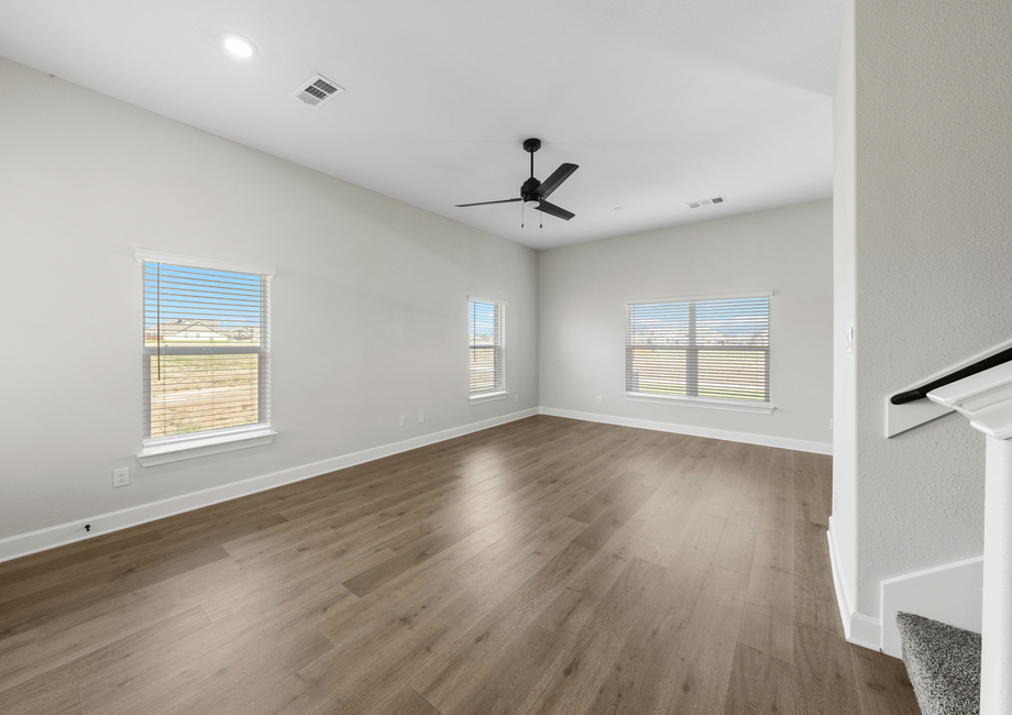 The first floor of the Caspian floor plan has large windows that let in great, natural light.