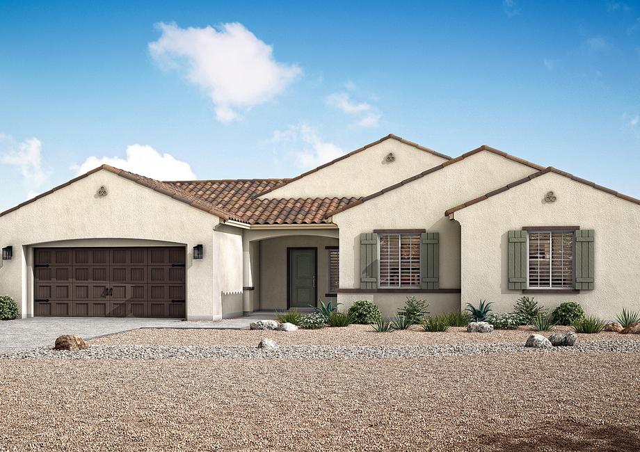 The Newport is a single-story home with a stucco exterior.