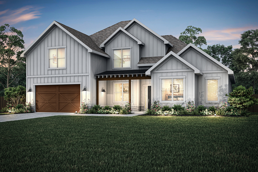 The Maxwell dusk exterior elevation.