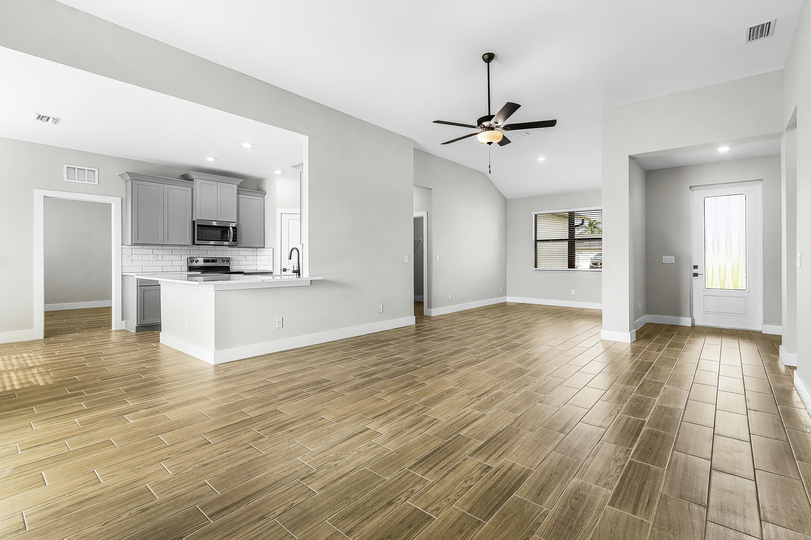 Open layout for entertaining.