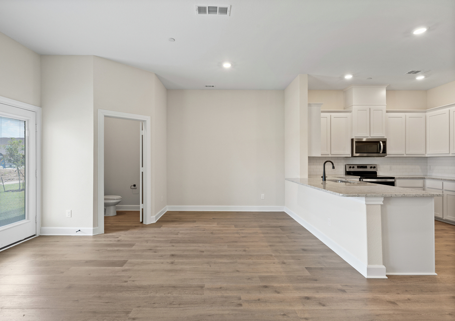 The dining area sits adjacent to the kitchen.