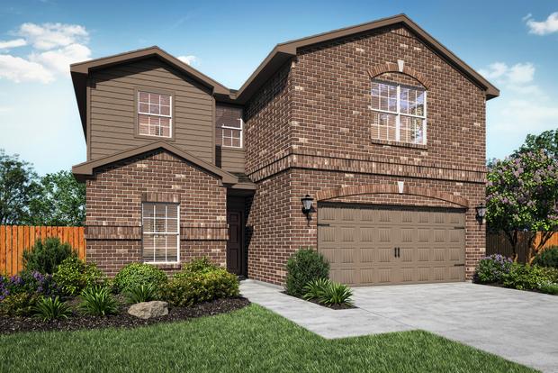 Beautiful Driftwood home rendered with brick and siding