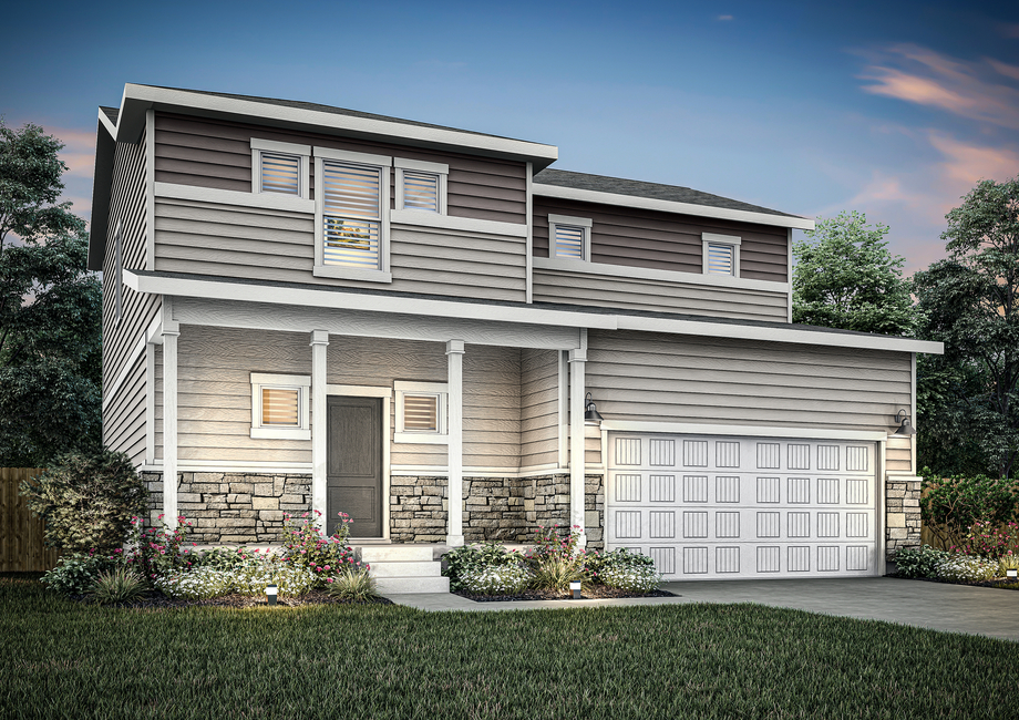 The Pagosa is a beautiful single story home with siding.