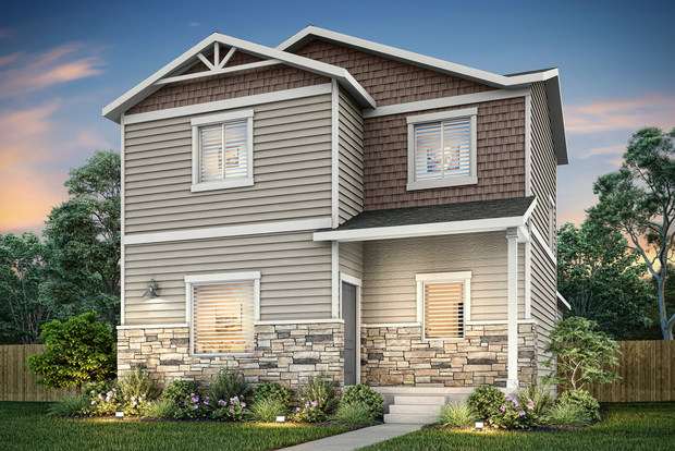 The Carnation is a beautiful two story home with siding.