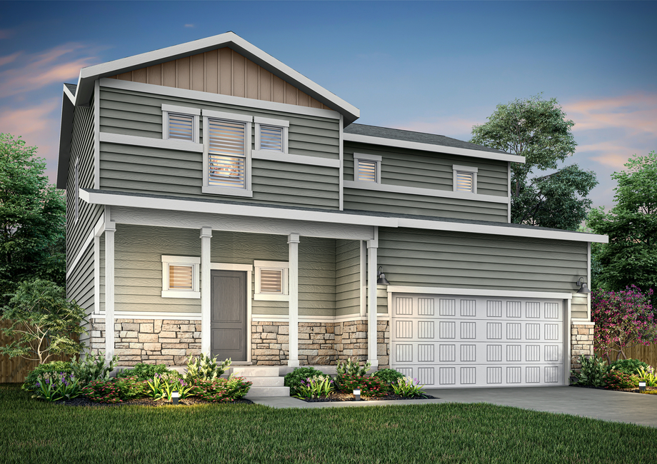 The Pagosa is a beautiful single story home with siding.
