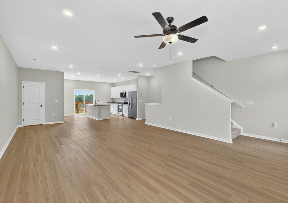 The living room connects to the kitchen. 