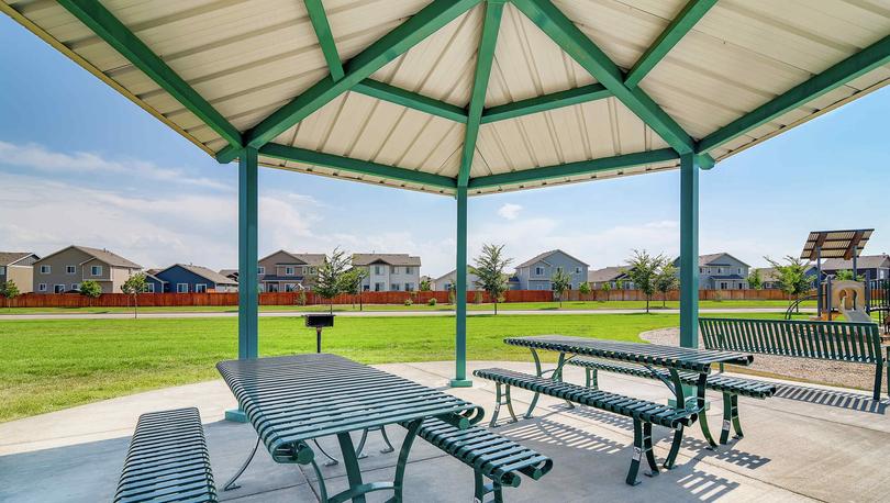 One of the parks at Hidden Valley Farm has a gazebo, grills and picnic tables.