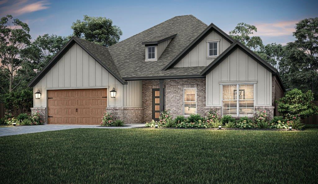Dusk exterior elevation of the Fairview C.