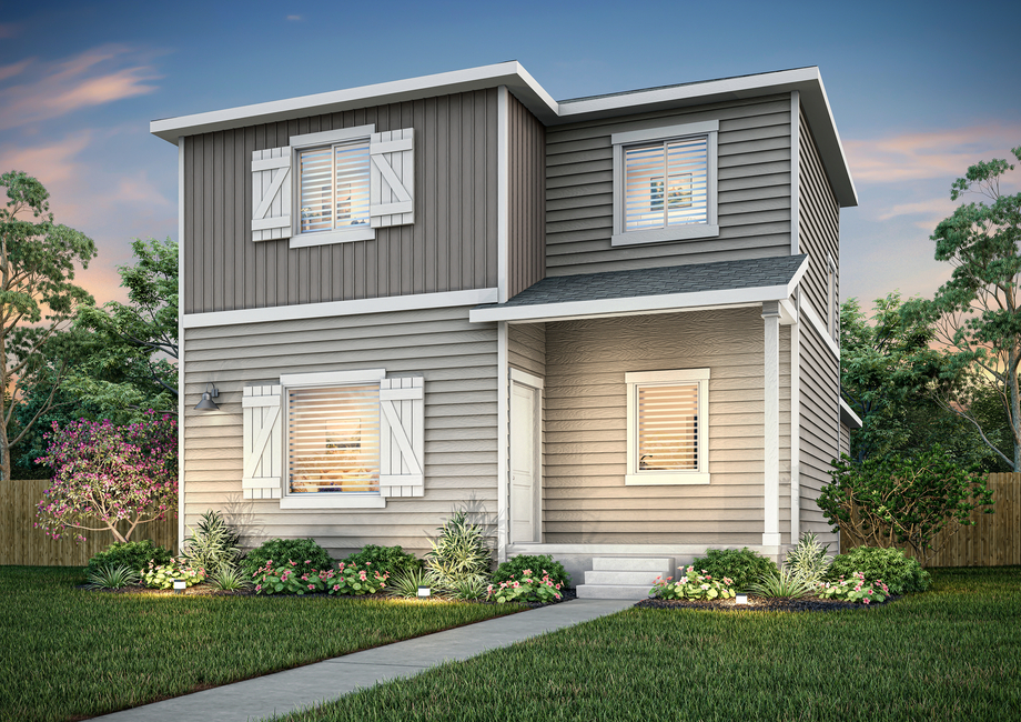The Carnation is a beautiful two story home with siding.