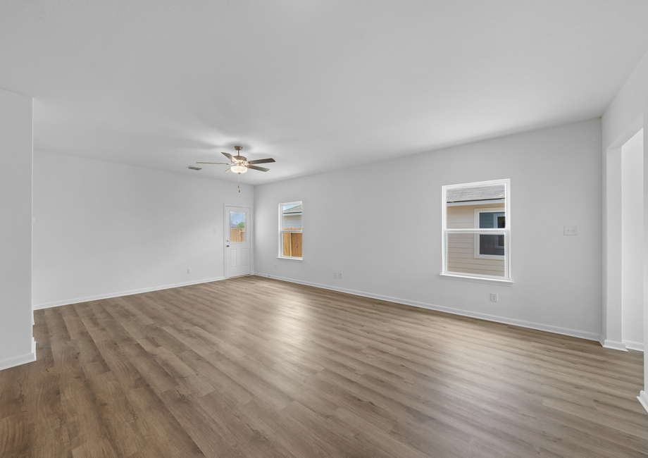 Large family room with plenty of natural light