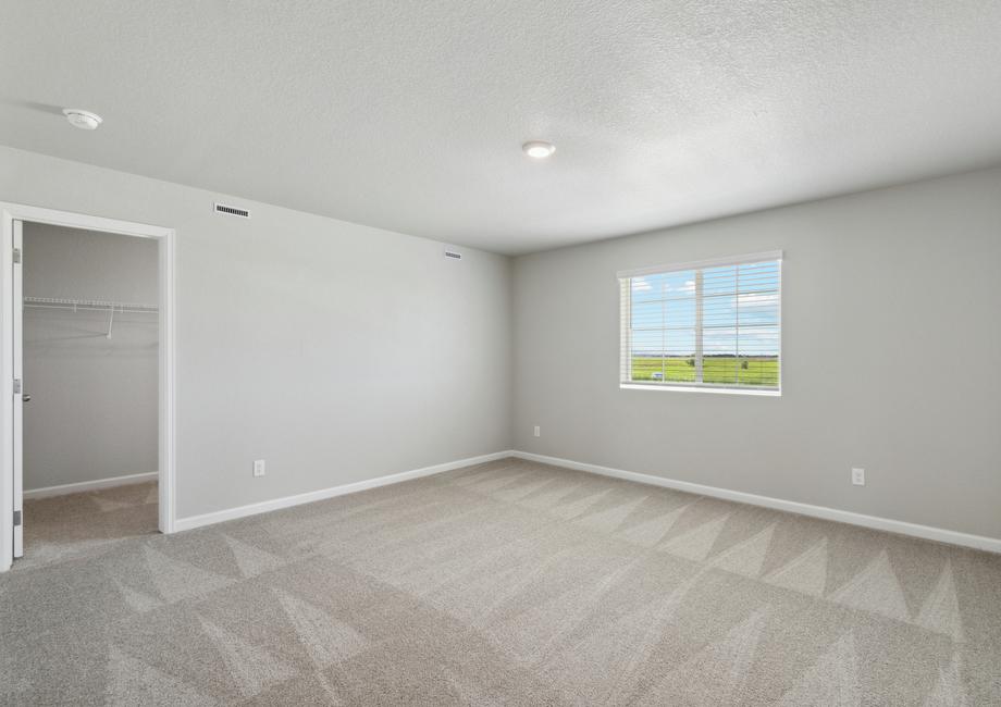 The master bedroom has plenty of space for king-sized furniture.