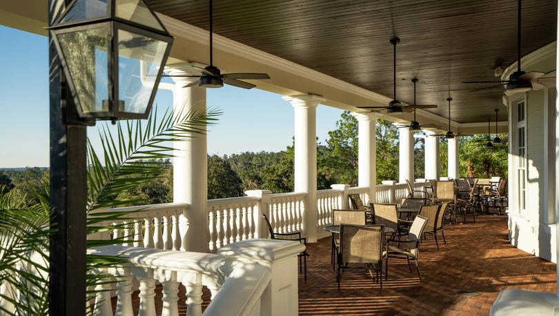 Take in the views as you enjoy a meal on the sprawling balcony.