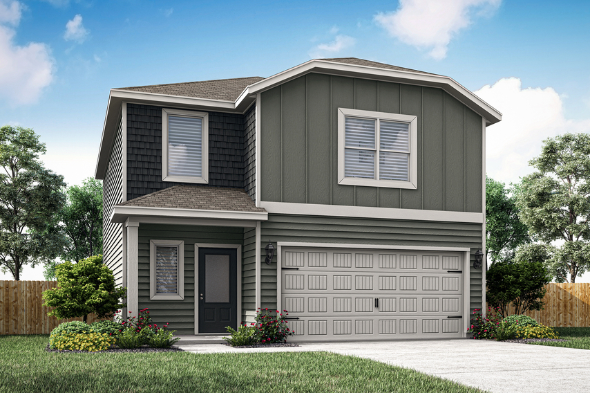 Rendering of the beautiful two-story Colorado with siding exterior and shake siding detailing.