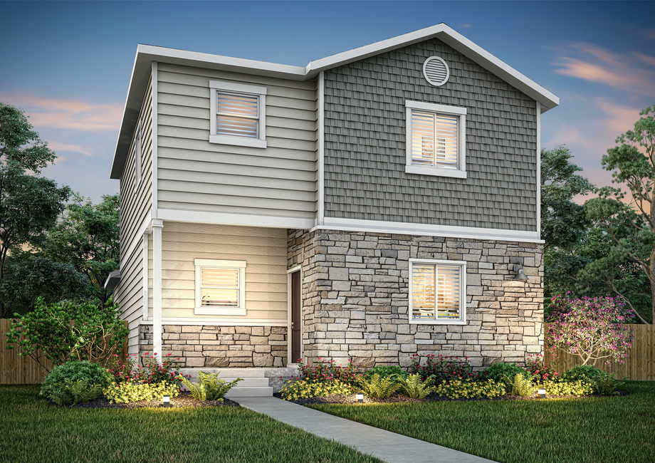 The Azalea is a beautiful two story home with siding.