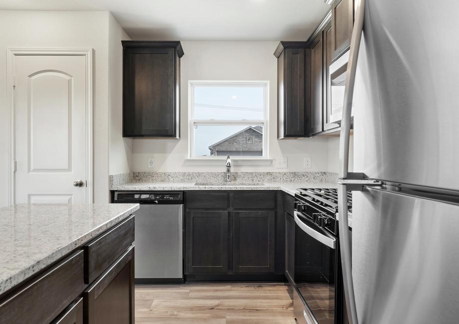 The kitchen of the Sabine has energy-efficient appliances.