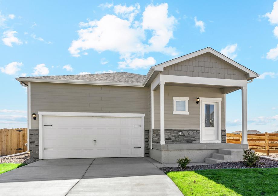 The Arkansas is a beautiful single story home with siding.