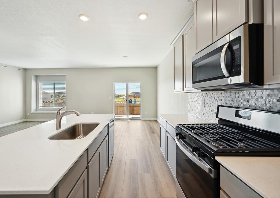 The kitchen of the Pike has energy-efficient appliances.