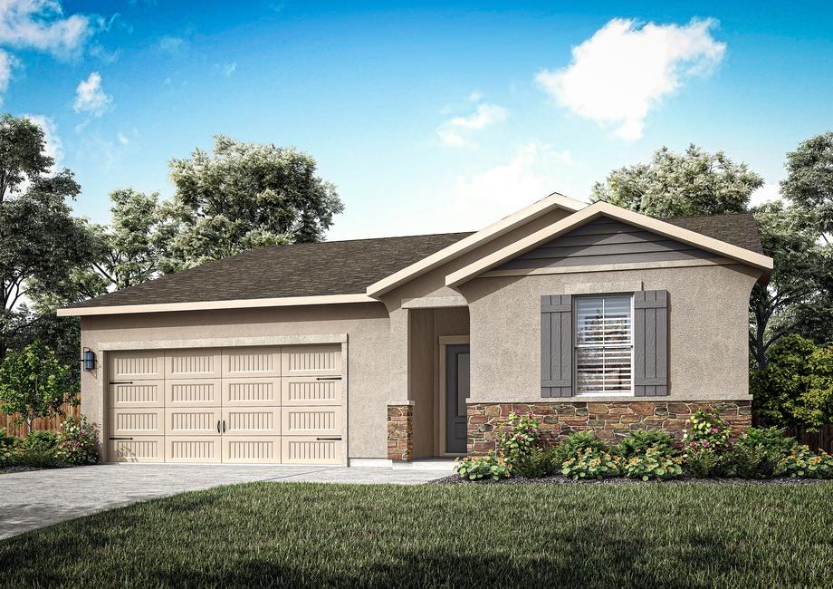 The Eureka is a beautiful single story home with stucco.