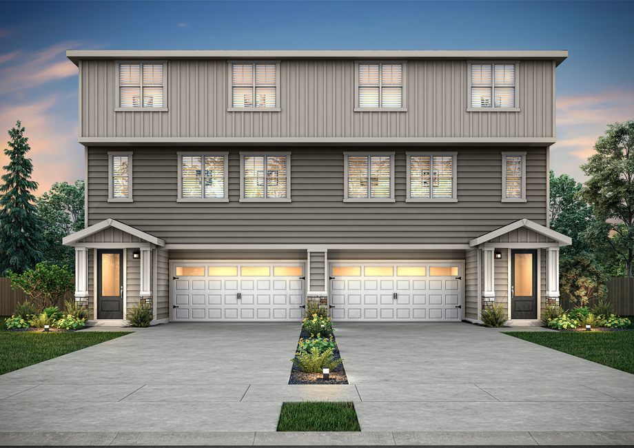 Rendering of the Evergreen B at dusk.