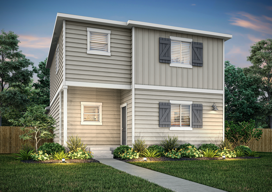 The Azalea is a beautiful two story home with siding.