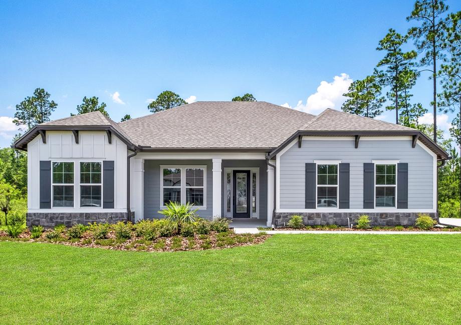 The Albany has stunning curb appeal with lush front yard landscaping.