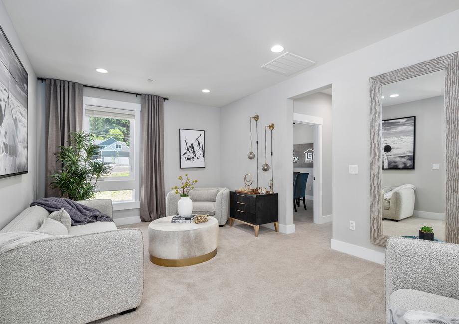 Upstairs is a fantastic loft.