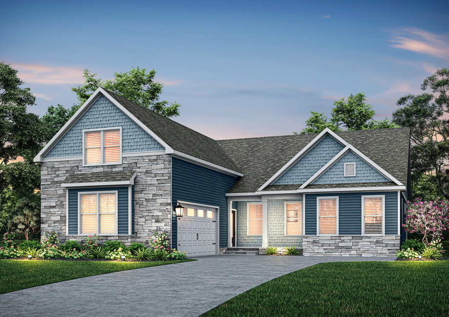 Dusk rendering of the Sumter Elevation 3.